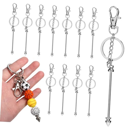 GALPADA 12 Stück Teiliges DIY Schlüsselanhänger mit Karabinerhaken Befüllbare Blanko Schlüsselanhänger für Kreative Perlenketten Vielseitig als und Anhänger für Männer und Bastler von GALPADA