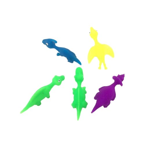 GALPADA 12 Stück Teiliges Dinosaurier Finger Elastische TPR Schleuderfiguren Bunte Mitgebsel für Party und Feste Lustige Simulation Sicher und Strapazierfähig Zufällige Zufällige Farbe von GALPADA