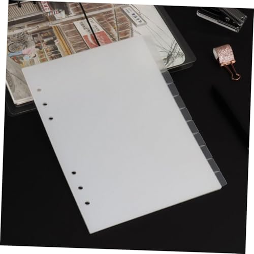 GALPADA 12 Stück Teiliges Halbtransparentes Trennblätter Kunststoff Dividers für Ringordner Wasserfest Praktische Registerblätter für Notizbücher Planer und Tagebücher von GALPADA