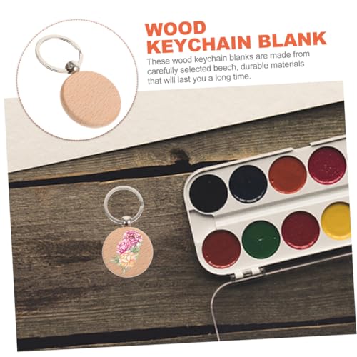 GALPADA 12 Stück Teiliges Holz Schlüsselanhänger Blanko Schlüsselringe zum Bemalen Gravieren DIY Basteln Leicht Robust Vielseitig für Geschenke Taschenanhänger und Dekorationen von GALPADA