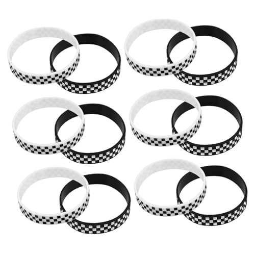 GALPADA 12 Stück Teiliges Karierte Silikonarmbänder in Schwarz und Weiß Stylische Racing themen Wristbands mit Markantem Schachbrettmuster für Sportevents und Partys Leichte Robuste GALPADA 12 Stück Teiliges Karierte Silikonarmbänder in Schwarz und Weiß Stylische Racing themen Wristbands mit Markantem Schachbrettmuster für Sportevents und Partys Leichte Robuste von GALPADA