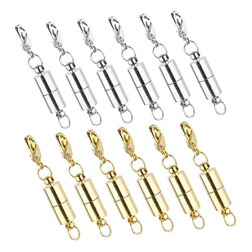 GALPADA 12 Stück Teiliges Magnetischer Karabinerverschluss aus Langlebige Rostfreie Schmuckverschlüsse für DIY Halsketten und Armbänder Praktische Magnetische Verlängerungsschnallen Gold von GALPADA