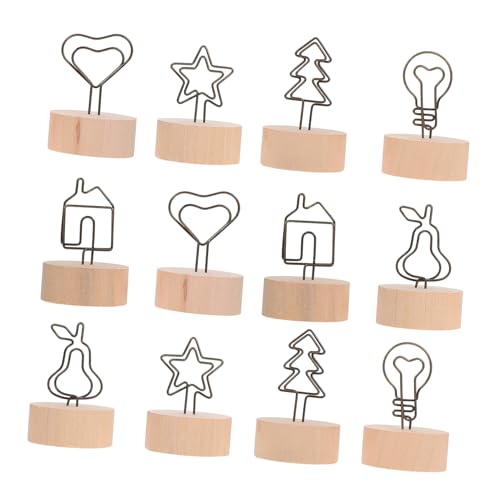 GALPADA 12 Stück Teiliges Memo Holder mit Holzsockel Dekorative Notizhalter für Weihnachtsfeier Vielseitige Karten und Fotoklammern in Haus Party und Bürodekoration GALPADA 12 Stück Teiliges Memo Holder mit Holzsockel Dekorative Notizhalter für Weihnachtsfeier Vielseitige Karten und Fotoklammern in Haus Party und Bürodekoration von GALPADA