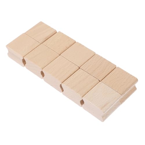 GALPADA 12 Stück Teiliges Quadratischer Blanko holzstempel aus Hartholz mit Rillen für Individuelle Gravuren Vielseitig Einsetzbar für DIY bastelarbeiten Hochzeitseinladungen Grußkarten von GALPADA