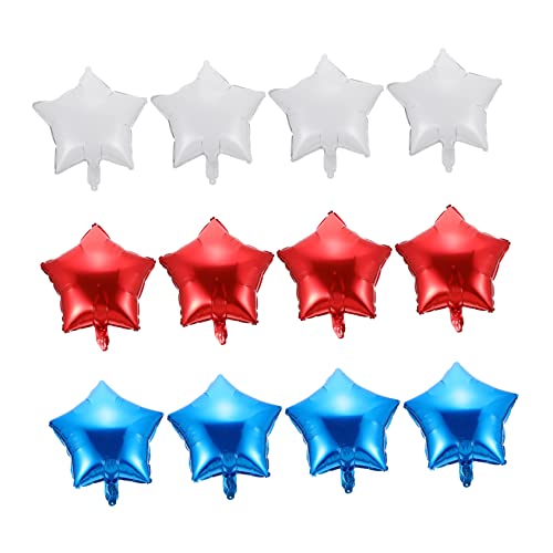 GALPADA 12 Stück Teiliges Rot Weiß Blau Folienballons Sternform Langlebige Partydeko für Unabhängigkeitstag Wiederverwendbar für Drinnen und Draußen GALPADA 12 Stück Teiliges Rot Weiß Blau Folienballons Sternform Langlebige Partydeko für Unabhängigkeitstag Wiederverwendbar für Drinnen und Draußen von GALPADA