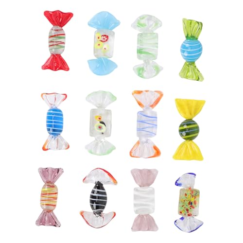 GALPADA 12 Stück Teiliges Vintage Glas Süßigkeiten Dekorationsset Handgefertigt mit Bunten Glatten Oberflächen als Christbaumschmuck und Festliche Wohnaccessoires für Party Hochzeit und GALPADA 12 Stück Teiliges Vintage Glas Süßigkeiten Dekorationsset Handgefertigt mit Bunten Glatten Oberflächen als Christbaumschmuck und Festliche Wohnaccessoires für Party Hochzeit und von GALPADA