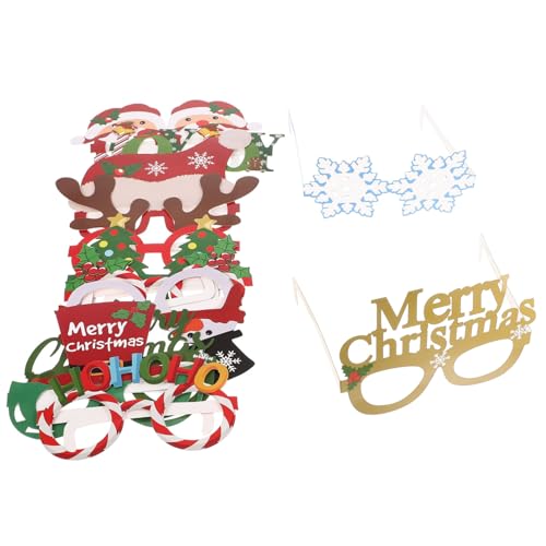 GALPADA 12 Stück Teiliges Weihnachts Papierbrillen Bunte Partybrillen mit Klassischen Xmas Elementen Foto Requisiten und Dekorative Brillenrahmen für Festliche Feiern GALPADA 12 Stück Teiliges Weihnachts Papierbrillen Bunte Partybrillen mit Klassischen Xmas Elementen Foto Requisiten und Dekorative Brillenrahmen für Festliche Feiern von GALPADA