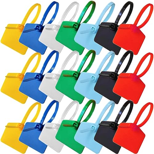 GALPADA 120 Stück Bunte Nylon Kabelbinder mit Etiketten Rot Gelb Blau Grün Flexible Kabelorganisatoren für Effiziente Kabelverwaltung und Identifikation von GALPADA