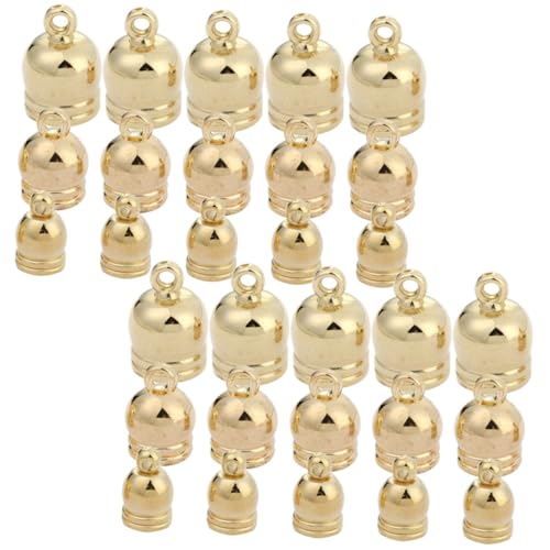 GALPADA 120 Stück Teiliges Kordel Endkappen mit DIY Schmuckherstellung Zubehör für Quetschkalotten Kompatibel mit Satin Tassel Armband Halskette Vintage Stil Gold von GALPADA