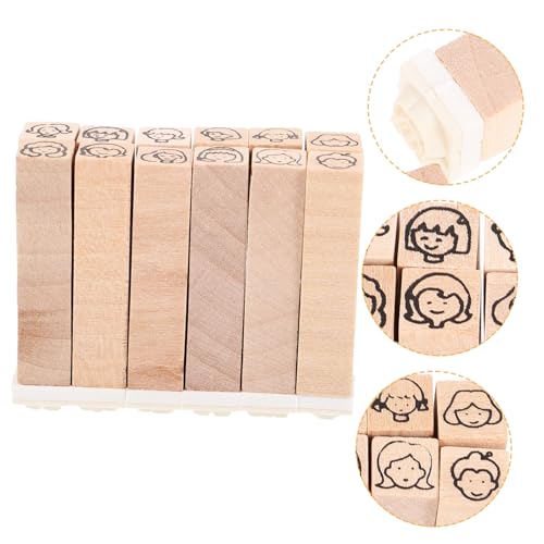 GALPADA 12Stücke DIY Holzstempel Vielseitige Vintage Briefmarken für Tagebücher Scrapbooking und Geschenketiketten für Kreative Bastelprojekte von GALPADA