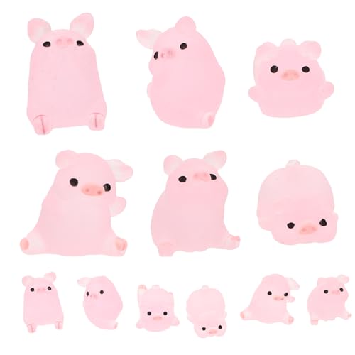 GALPADA 12Stücke DIY Schwein Harz Charms Niedliche Miniaturen für Handyhüllen Fotorahmen und Bastelprojekte Langlebiges Zubehör für Kreative von GALPADA