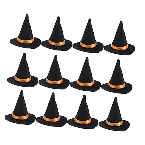 GALPADA 12Stücke Halloween Mini Hexenhut Weinflaschenaufsätze Flaschendekoration für Halloween Party Kreative Tischdeko und DIY Zubehör Langlebige Partygeschenke für Unvergessliche von GALPADA