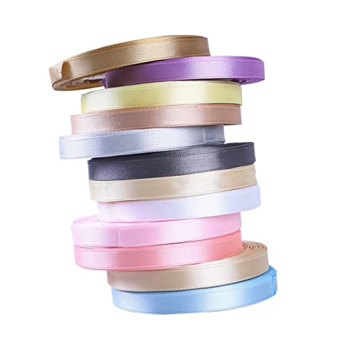 GALPADA 12Stücke Yards Satinband Farben Geschenkverpackungsband für DIY Hochzeitseinladungen Dekoration Bastelprojekte und Kunsthandwerk von GALPADA