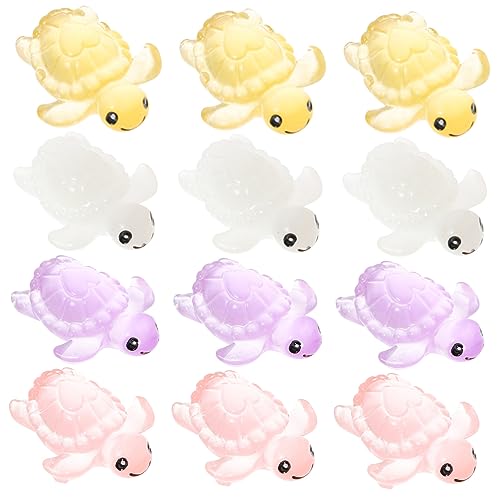 GALPADA 12stücke Teiliges Leuchtende Mini-schildkrötenfiguren Dekorative Nachttisch Und Aquariendekoration Kreative Tischdeko Für Kinderzimmer Und Mikrolandschaften von GALPADA
