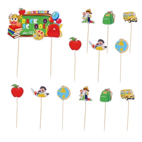 GALPADA 13 Stück Teiliges Cake Topper Tortenstecker Party Dessert Dekoration Einschulungsfeier Kuchen Deko für Tischarrangements von GALPADA