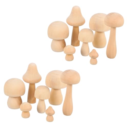 GALPADA 14 Stück Teiliges Holzpilze Naturbelassen zum Bemalen Glatte Oberfläche Sicher Leicht für Kreative DIY basteleien Tischdekoration Feinmotorik und Konzentration bei Kindern von GALPADA