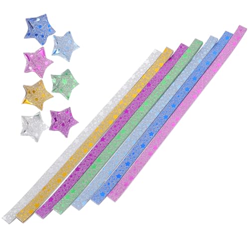 GALPADA 140 Stück Teiliges Origami Stern Papierstreifen Buntes Gefaltetes Faltpapier für DIY Handwerk Basteln und Dekoration Geeignet für Party Geschenkherstellung und Kreative von GALPADA