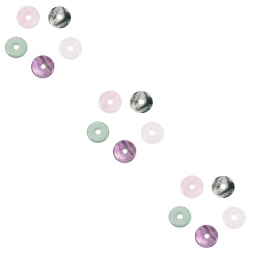GALPADA 15 Stk Friedensschnallenperle Chakra-ring Perlenwebstuhl-kit Halbedelsteine Amazonit-perlen Donut-edelstein-anhänger Donut Halskette Stein Jade-anhänger Dekorative Perlen von GALPADA