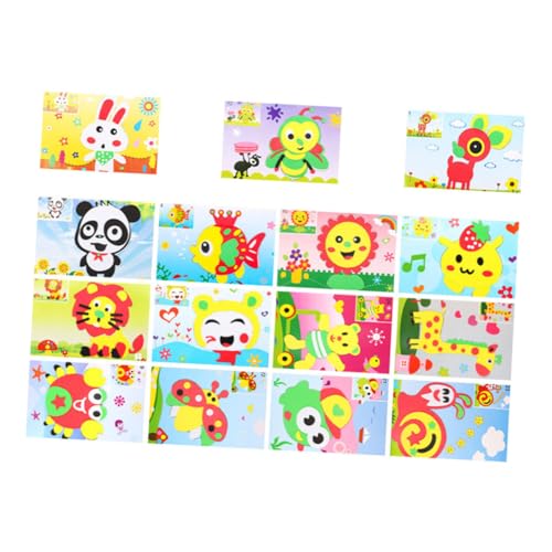 GALPADA 15 Stück Teiliges Eva Sticker für Kleinkinder DIY Schaumstoffaufkleber mit Bunten Cartoon Motiven Kreative Bastelsets für Kinderzimmer Dekoration und Kindergarten Langlebiges Eva von GALPADA