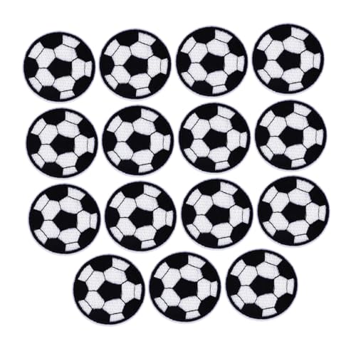 GALPADA 15 Stück Teiliges Fußball Stoff Patches Bestickte Applikationen zum Aufbügeln und Nähen für Kleidung Taschen DIY Bastelprojekte Reparatur und Dekoration von GALPADA