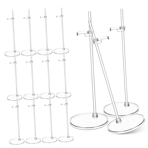 GALPADA 15 Stück Teiliges Transparentes Puppenständer aus Robustem Kunststoff Verstellbare Doll Display Halter für Actionfiguren Stabile Stütze für Sammlerfiguren Einfache Montage von GALPADA