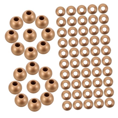 GALPADA 150 Stück Holzperlen Große Loch Perlen Natürliche Gefärbte Runde Holzperlen Für DIY Schmuckherstellung Armbänder Schlüsselanhänger Heimdekoration Nachhaltige Bastelperlen von GALPADA
