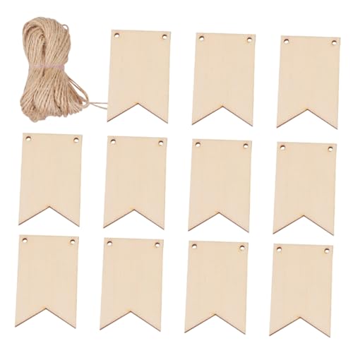 GALPADA 150 Stück Teiliges Rechteckige Holzschilder zum Aufhängen mit Juteseil Unlackierte Blanko holztafel zum Beschriften und Bemalen Stabile Holzanhänger für DIY Wanddeko Party von GALPADA