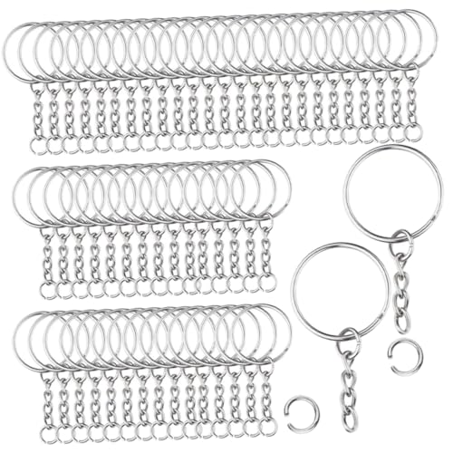 GALPADA 150 Stück Teiliges Schlüsselring mit Metallringen und Ketten DIY Schlüsselanhänger Zubehör für Basteln und Schmuckherstellung Leicht und Langlebig für Geschenkideen und von GALPADA