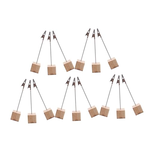 GALPADA 15Stücke Vintage Holz Fotohalter mit Krokodilklemmen Tischkartenständer für Hochzeiten Robuste Tischnummernhalter und Kartenclips für Büro und Besondere Anlässe von GALPADA