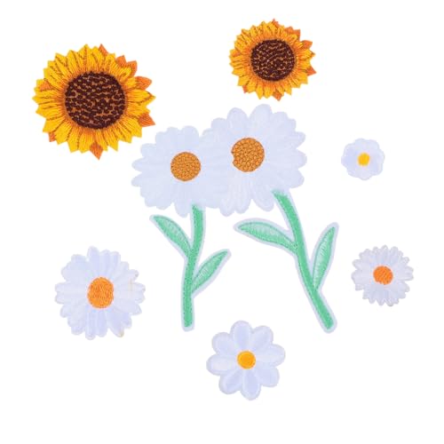 GALPADA 16 Stück Teiliges Bestickte Blumen und Sonnenblumen Patches zum Aufbügeln und Aufnähen DIY Stoffapplikationen für Kleidung Rucksäcke Hüte und Taschen Vielseitige Dekoration und von GALPADA
