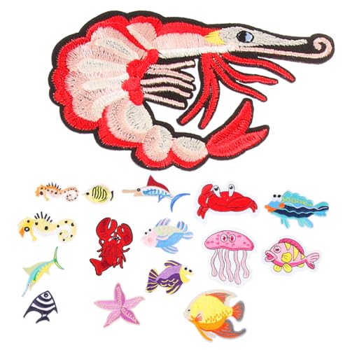 GALPADA 16 Stück Teiliges Bestickter Aufbügler Patches für Kleidung Bunte Aufnäher DIY Kleidung Patch Sticker zum Aufbügeln für Jeans Jacken Taschen Kleidungsreparatur und Dekoration von GALPADA