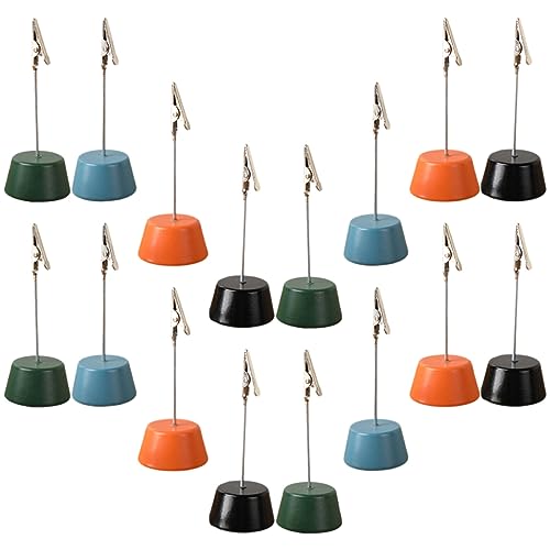GALPADA 16 Stück Teiliges Multifunktionale Foto und Memo Halter aus Holz und Wiederverwendbare Clips für Schreibtisch Karten und Notizenhalter für Büro und Zuhause von GALPADA