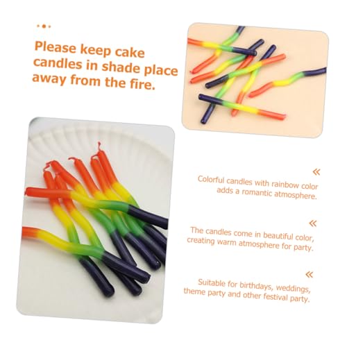 GALPADA 16 Stück Teiliges Regenbogen Spiral Geburtstagskerzen Kreative Bunte Kerzen für Partydekoration Geeignet für Geburtstagsfeiern Hochzeiten und Themenpartys Auffällige Kuchenkerzen von GALPADA