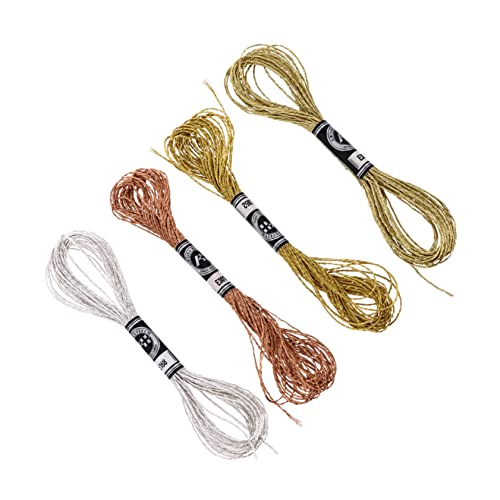 GALPADA 16 Stück Teiliges Stickgarn für Kreuzstich und DIY Projekte Metallische Fäden Gold Silber und Regenbogenfarben für Bastelarbeiten und Freundschaftsarmbänder von GALPADA