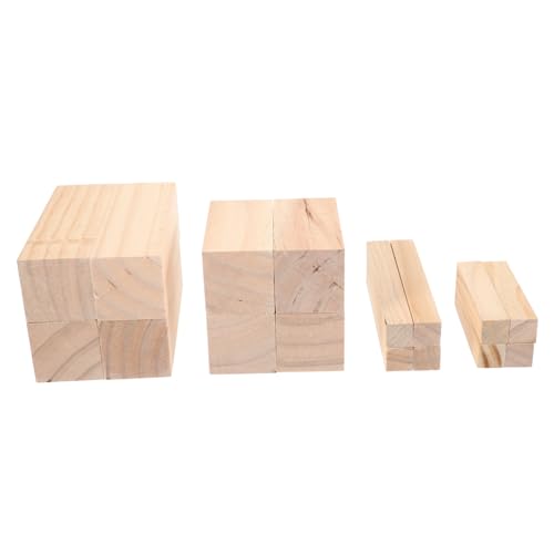 GALPADA 16 Stück Teiliges Unbehandelter Holzblöcke Lindenholz zum Schnitzen Holzsäulen für DIY Projekte für Anfänger und Hochwertiges Holz für Kreative Bastelarbeiten von GALPADA