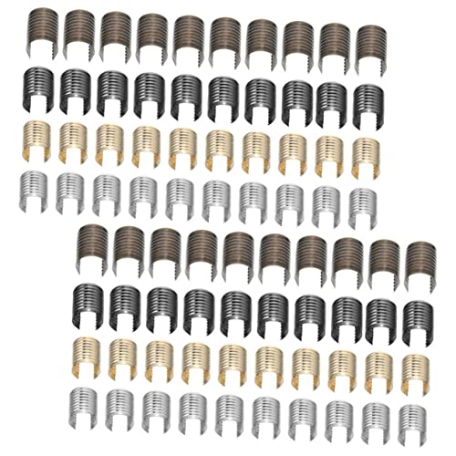 GALPADA 160 Stück Lederseil Clips Zylindrische Quetschperlen für Schmuck DIY Breit Gold Silber Schwarz und Antik für Anhänger Armbänder und Taschenverschlüsse GALPADA 160 Stück Lederseil Clips Zylindrische Quetschperlen für Schmuck DIY Breit Gold Silber Schwarz und Antik für Anhänger Armbänder und Taschenverschlüsse von GALPADA