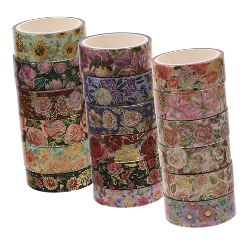 GALPADA 18 Rollen Washi Tape mit Blumenmuster und Goldfolie Dekoratives DIY Klebeband für Scrapbooking Tagebuch Geschenkverpackung Langlebig Abreißbar Vielseitig Einsetzbar GALPADA 18 Rollen Washi Tape mit Blumenmuster und Goldfolie Dekoratives DIY Klebeband für Scrapbooking Tagebuch Geschenkverpackung Langlebig Abreißbar Vielseitig Einsetzbar von GALPADA