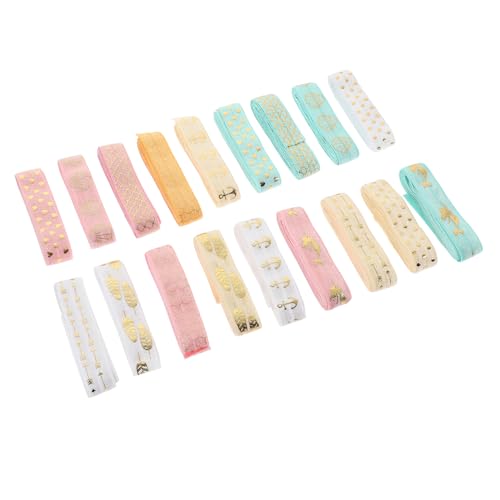 GALPADA 18 Stück Bunte Teilige Elastikbänder für DIY Druckmuster Haarschmuck Elastische Ripsbänder für Kreative Bastelprojekte für Haarbänder und Accessoires von GALPADA