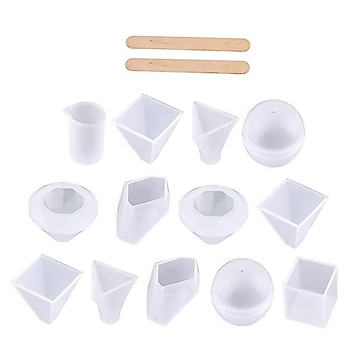 GALPADA 18 Stück Teiliges DIY Silikon Gießformen Set mit Messbechern und Rührstäbchen Kreative Formen für Resin Seife Wachs und Bastelprojekte von GALPADA