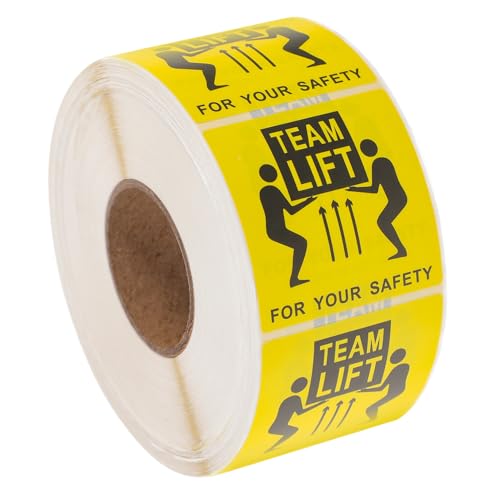 GALPADA 1Rolle Team Lift Etikett für Schwere Pakete pro Rolle Klare Warnung für Sicheren Transport und Lagerung Verbessert Effizienz und Beim von GALPADA