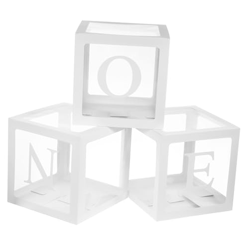 GALPADA 1Satz Ballonboxen für Babygeburtstag Teiliges mit Weißen Boxen und One für Partydekoration und Babyduschbedarf Kreative und Niedliche Designs von GALPADA