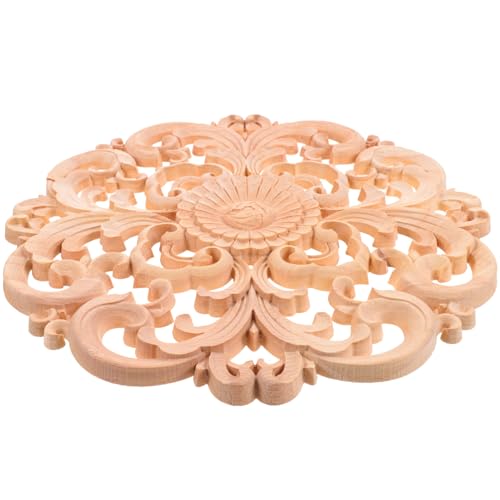 GALPADA 1Stück Dekoratives Holzornament Runde Geschnitzte Applikation für Tür Bett und Schreibtisch Vintage Wanddeko Naturholz für DIY und Landhausstil GALPADA 1Stück Dekoratives Holzornament Runde Geschnitzte Applikation für Tür Bett und Schreibtisch Vintage Wanddeko Naturholz für DIY und Landhausstil von GALPADA