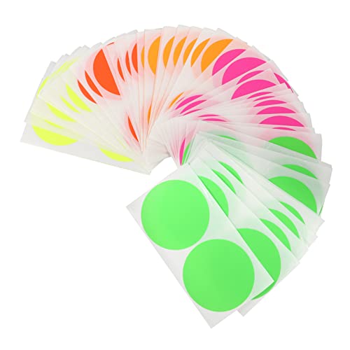 GALPADA 1Tasche Selbstklebende Runde Aufkleber Fluoreszierende für DIY Kreative Tagebuchgestaltung und Geschenkdekoration Vielseitig Einsetzbar und Einfach von GALPADA