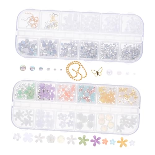 GALPADA 2 Boxen Boxen Nagelcharms mit Perlen Ab strasskristallen Kleine Nail Art Dekorationen für Frauen und Mädchen Kreative Nagelkunst Zubehör für Natürliche und Künstliche Nägel für GALPADA 2 Boxen Boxen Nagelcharms mit Perlen Ab strasskristallen Kleine Nail Art Dekorationen für Frauen und Mädchen Kreative Nagelkunst Zubehör für Natürliche und Künstliche Nägel für von GALPADA