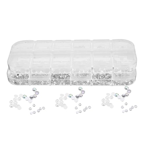 GALPADA 2 Boxen Nagelkunst Zubehör mit Perlen und Strasssteinen Einzigartige Nail Charms für Kreative Nageldesigns für DIY Maniküre und Nail Art Enthusiasten von GALPADA