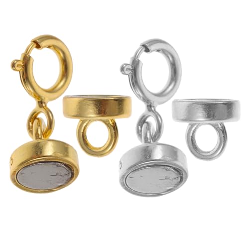 GALPADA 2 Paare Verlängerungskette mit Magnetverschluss Schmuckzubehör für DIY Kettenverlängerung Armbänder in Platin und Goldfarben von GALPADA