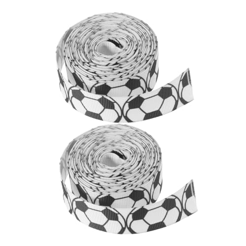 GALPADA 2 Rollen Fußball Dekoratives Geschenkband Breites Transfer Ripsband Originelles Verpackungsband für Geschenkverpackung Blumenarrangements Bastelideen Partydeko von GALPADA