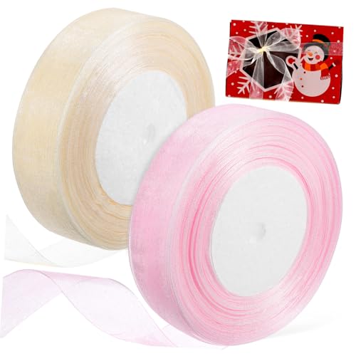 GALPADA 2 Rollen Geschenkband Breit Transparentes Chiffonband Sanft Leicht für Hochzeit Weihnachten Shower Dekoration Basteln Verpacken GALPADA 2 Rollen Geschenkband Breit Transparentes Chiffonband Sanft Leicht für Hochzeit Weihnachten Shower Dekoration Basteln Verpacken von GALPADA