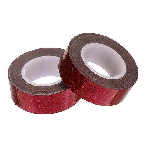 GALPADA 2 Rollen Holographisches Klebeband Selbstklebendes Dekoratives Duct Tape Rot für Teppichreparaturen und Reißfest für und Außenanwendungen von GALPADA