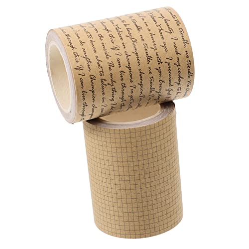 GALPADA 2 Rollen Kraftpapier Klebeband Retro Diy Dekoratives Washi Tape für Scrapbooking Kunstprojekte und Planer Einfach Abreißbar Rückstandsfrei zum Gestalten und Dekorieren von GALPADA